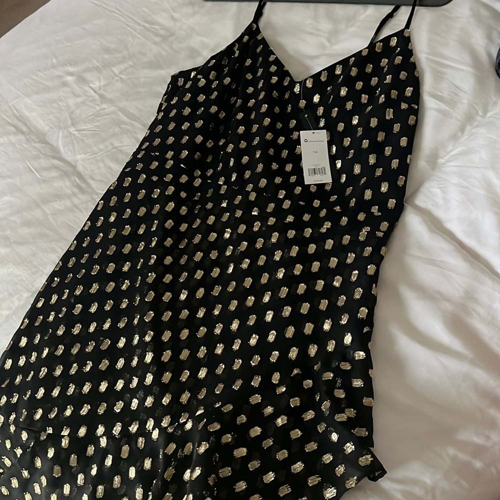 Banana Republic, black and gold cocktail dress
